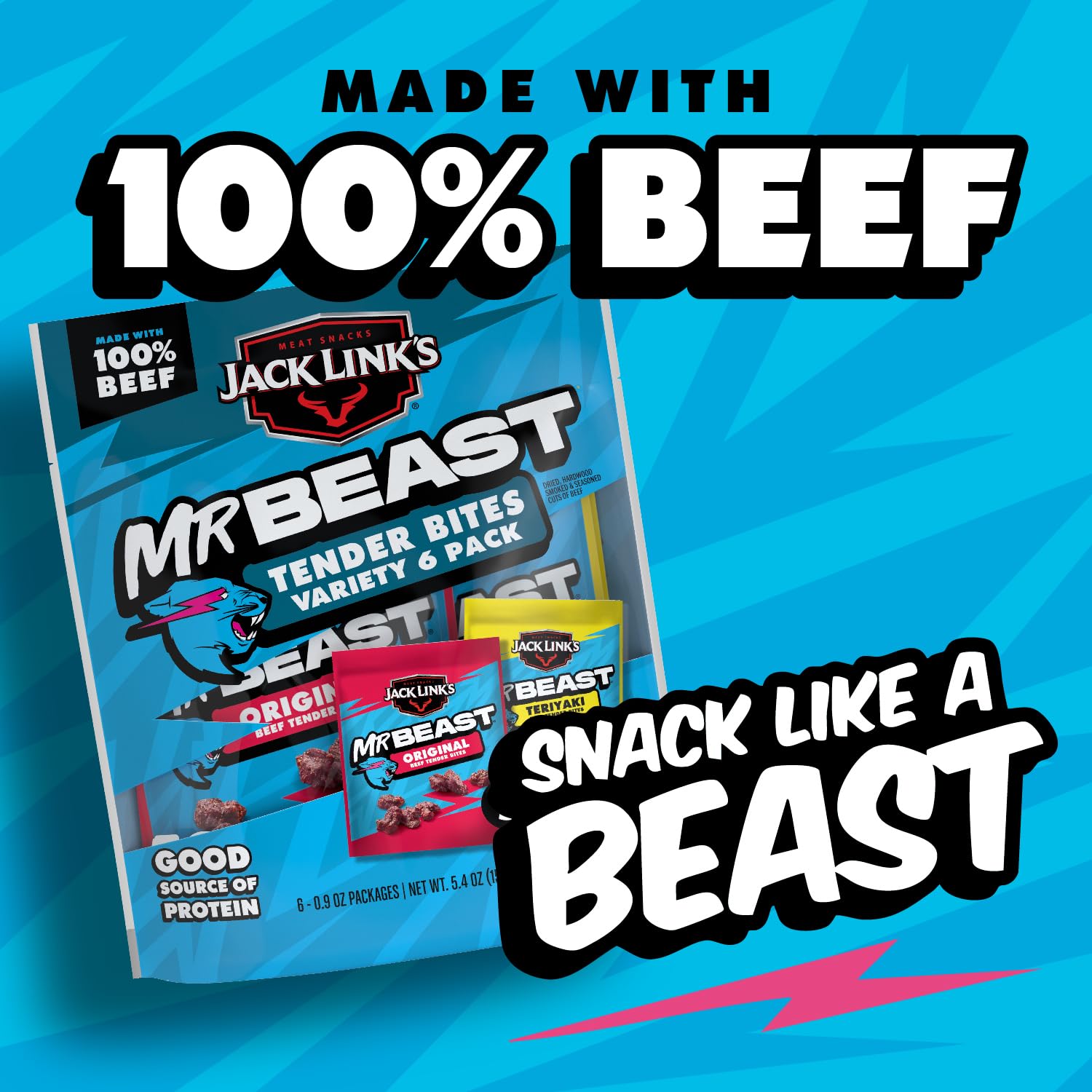 Amazon.com: Jack Link's x MrBeast Original and Teriyaki Tender